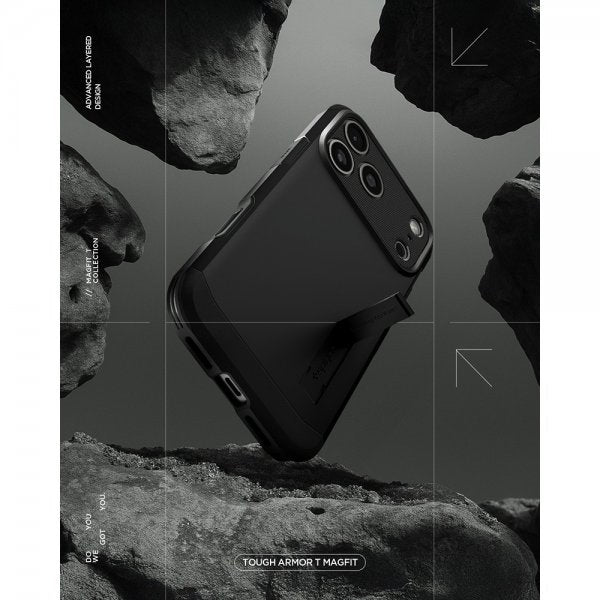 Spigen iPhone 17 Pro Deksel Tough Armor T MagFit Svart