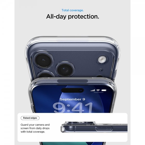 Spigen iPhone 17 Pro Deksel Ultra Hybrid MagFit Clear Deep Blue