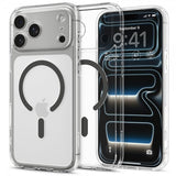 Spigen iPhone 17 Pro Deksel Ultra Hybrid MagFit Clear Graphite