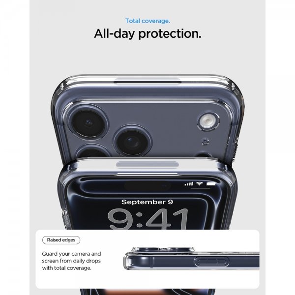 Spigen iPhone 17 Pro Deksel Ultra Hybrid MagFit Clear Graphite