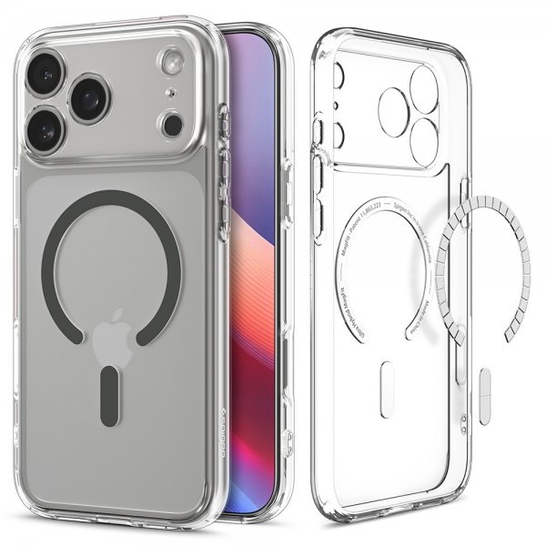 Spigen iPhone 17 Pro Deksel Ultra Hybrid MagFit Clear Graphite