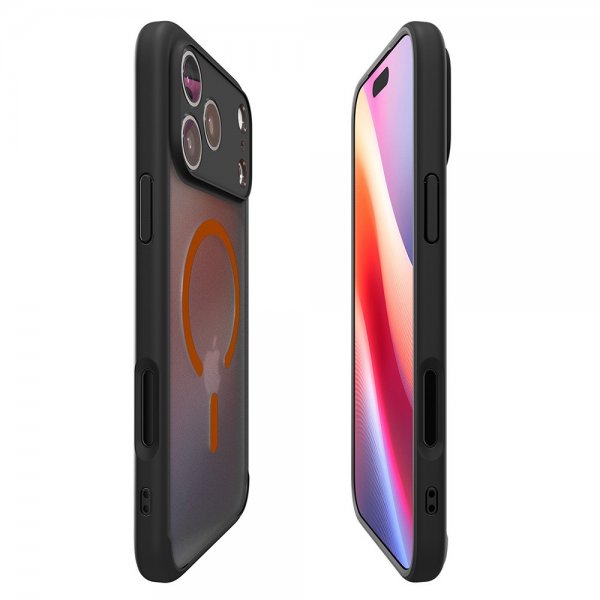 Spigen iPhone 17 Pro Deksel Ultra Hybrid MagFit Frost Black Orange
