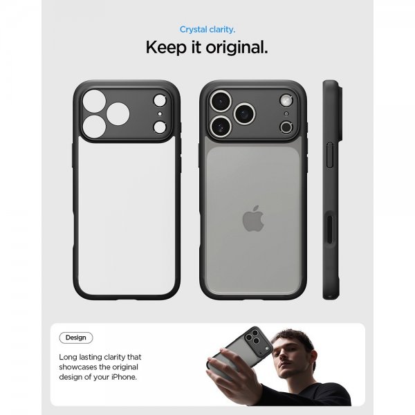 Spigen iPhone 17 Pro Deksel Ultra Hybrid Matte Black