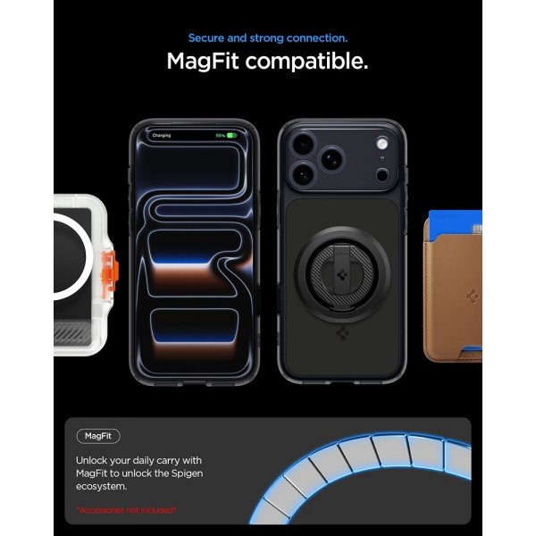 Spigen iPhone 17 Pro Deksel Ultra Hybrid T MagFit Matte Black