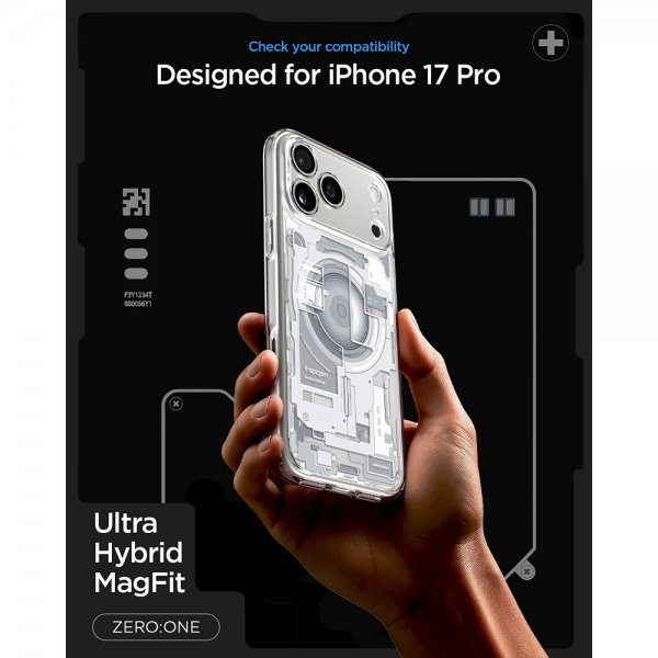 Spigen iPhone 17 Pro Deksel Ultra Hybrid Zero One MagFit Hvit