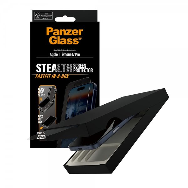 PanzerGlass iPhone 17 Pro Skjermbeskytter Ultra-Wide Fit Stealth Fastfit