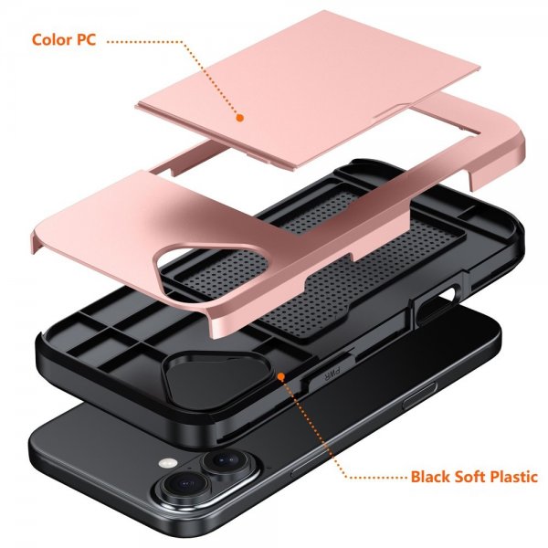 iPhone 17 Deksel Card Slide Rosegull
