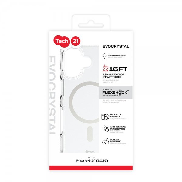 Tech21 iPhone 17 Deksel EvoCrystal MagSafe Metallic Silver