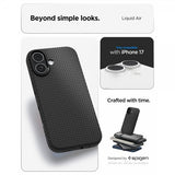 Spigen iPhone 17 Deksel Liquid Air Matte Black