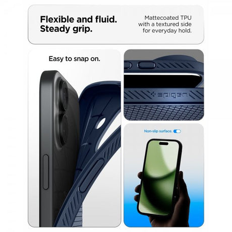 Spigen iPhone 17 Deksel Liquid Air Navy Blue