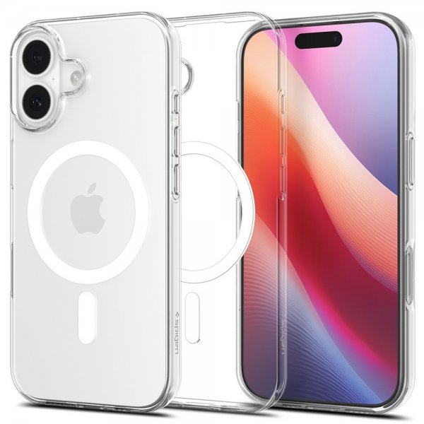 Spigen iPhone 17 Deksel Liquid Crystal MagFit Clear White