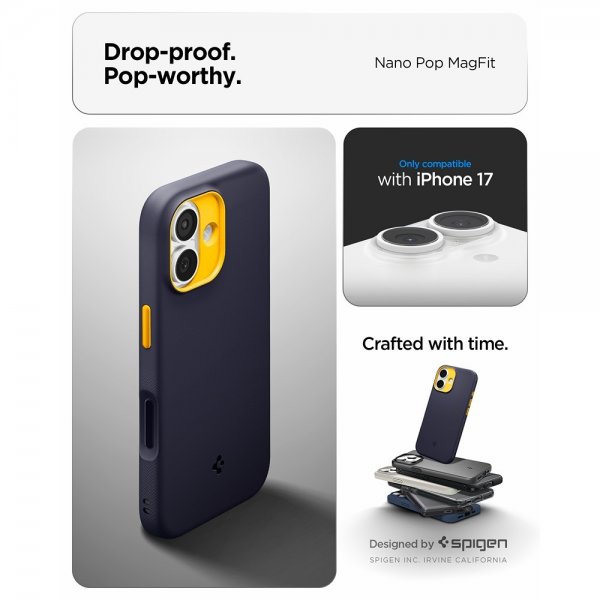 Spigen iPhone 17 Deksel Nano Pop MagFit Blueberry Navy