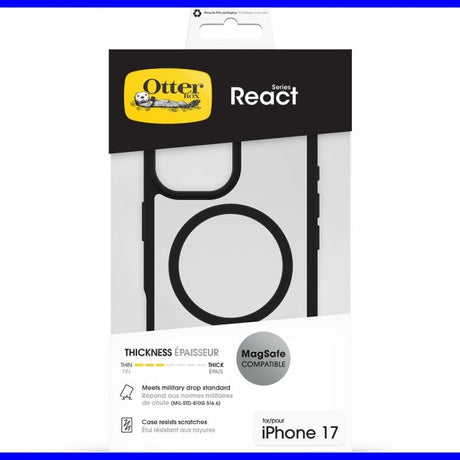 Otterbox iPhone 17 Deksel React MagSafe Black Crystal