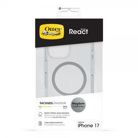 Otterbox iPhone 17 Deksel React MagSafe Transparent
