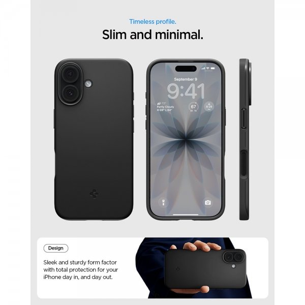 Spigen iPhone 17 Deksel Thin Fit MagFit Svart