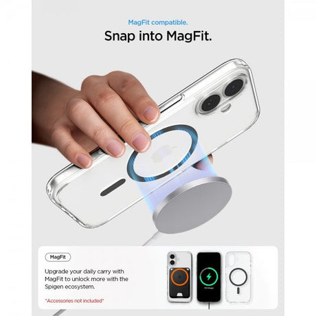 Spigen iPhone 17 Deksel Ultra Hybrid MagFit Clear Graphite