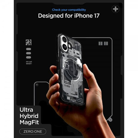 Spigen iPhone 17 Deksel Ultra Hybrid Zero One MagFit Svart
