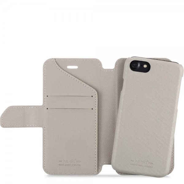 holdit iPhone 6/6S/7/8/SE Etui Stockholm Löstagbart Deksel Celia Taupe