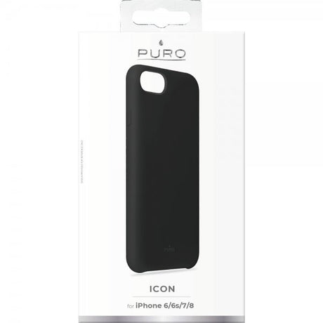 Puro iPhone 6/6S/7/8/SE Deksel Icon Svart