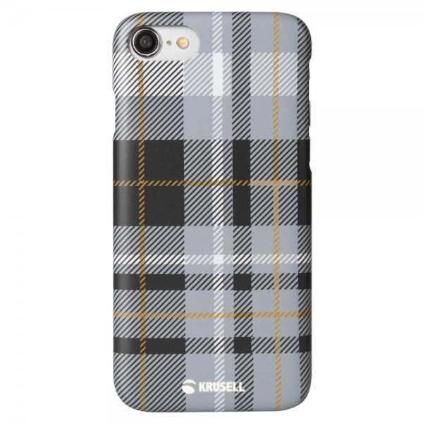 Krusell iPhone 7/8/SE Deksel Limited Cover Plaid Dark Grey