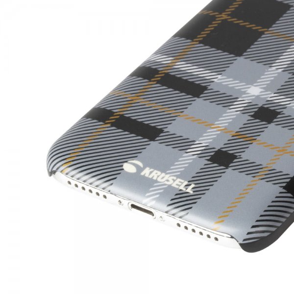 Krusell iPhone 7/8/SE Deksel Limited Cover Plaid Dark Grey
