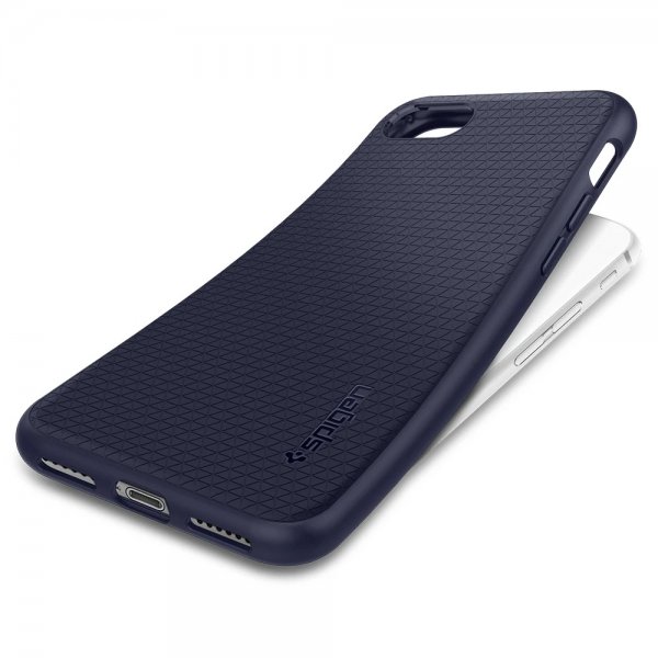 Spigen iPhone 7/8/SE Deksel Liquid Air Midnight Blue