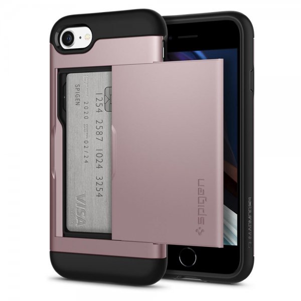 Spigen iPhone 7/8/SE Deksel Slim Armor CS Rosegull