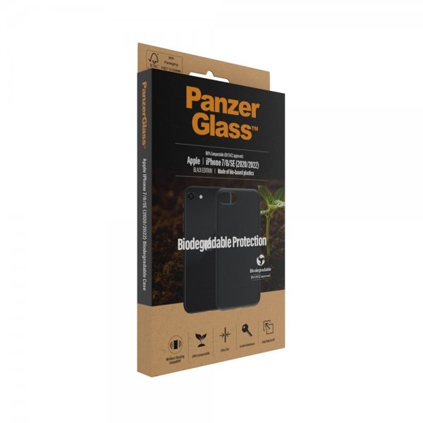 PanzerGlass iPhone 7/8/SE Deksel Biodegradable Case Svart