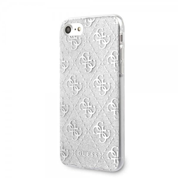Guess iPhone 7/8/SE Deksel Glitter Cover Peony Sølv