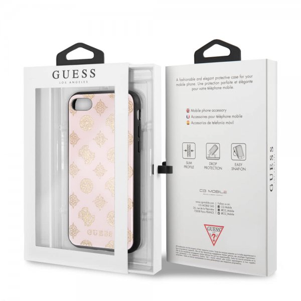 Guess iPhone 7/8/SE Deksel Glitter Peony Rosa