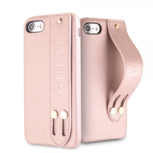 Guess iPhone 7/8/SE Deksel Saffiano Strap Case Rosegull