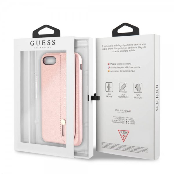 Guess iPhone 7/8/SE Deksel Saffiano Strap Case Rosegull