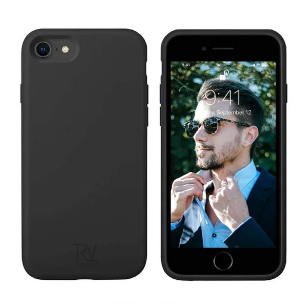 Rvelon iPhone 7/8/SE Deksel Silikon Svart