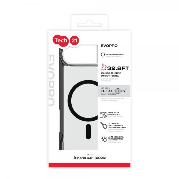 Tech21 iPhone Air Deksel EvoPro MagSafe Transparent Svart
