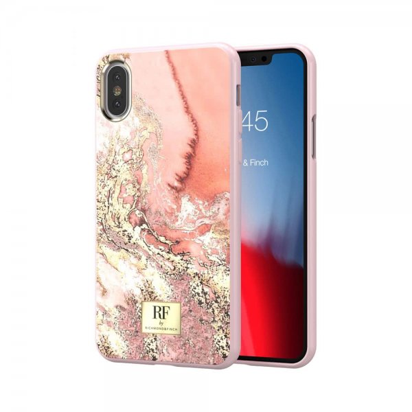 Richmond & Finch iPhone X/Xs Deksel Pink Marble Gold