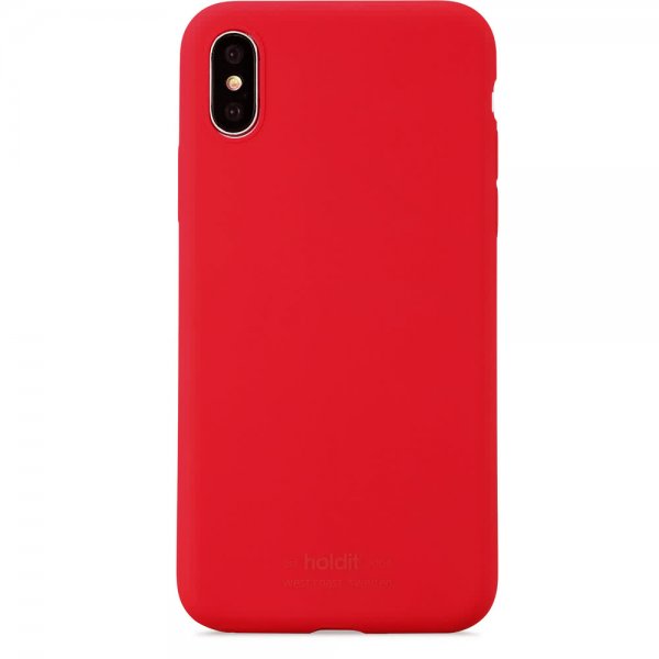 holdit iPhone X/Xs Deksel Silikon Ruby Red