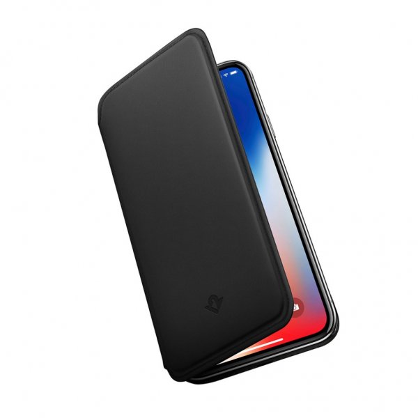 Twelve South iPhone Xs Max Plånboksetui SurfacePad Nappaläder Svart