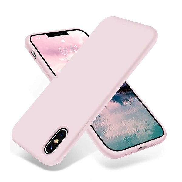 Rvelon iPhone X/iPhone Xs Deksel Silikon Sandrosa