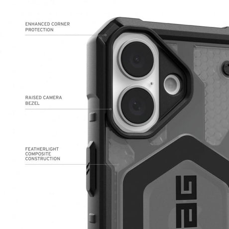 Urban Armor Gear (UAG) iPhone 16 Deksel Pathfinder Clear MagSafe Ash