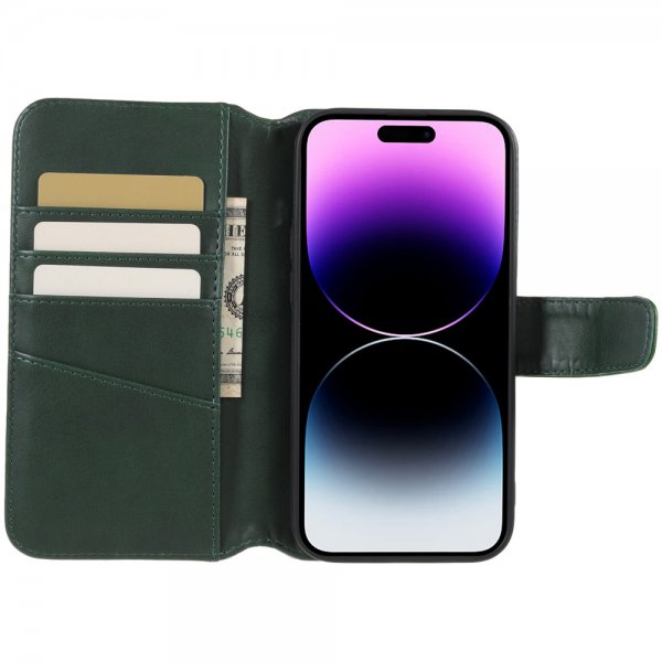 Nordic Covers iPhone 14 Pro Etui Essential Leather Juniper Green