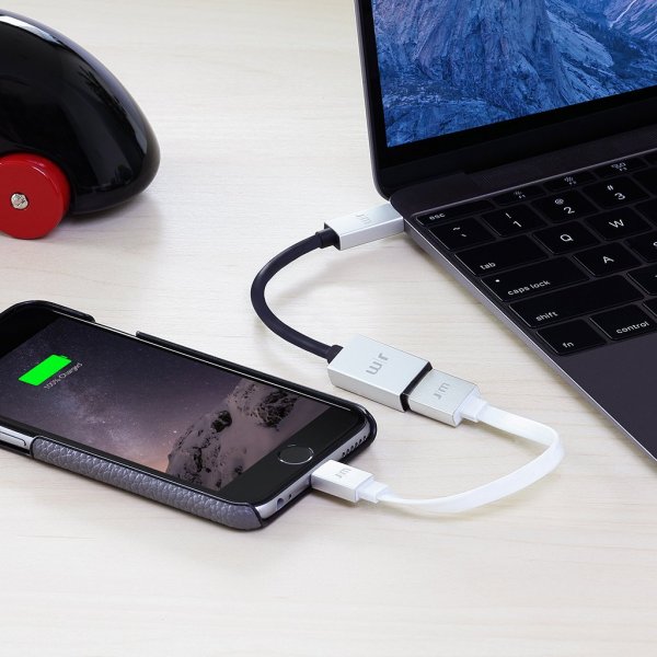 Just Mobile Adapter USB-C Til USB AluCable Svart Sølv