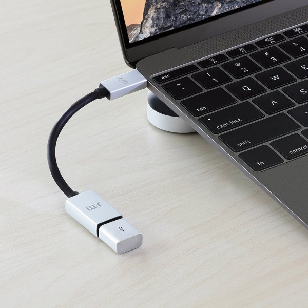 Just Mobile Adapter USB-C Til USB AluCable Svart Sølv