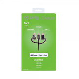 Celly Kabel 3in1 Micro-USB/USB-C/Lightning 1m Svart