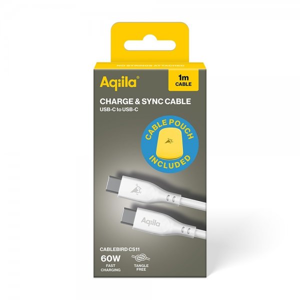 Aqiila Kabel Cablebird CS11 USB-C/USB-C 60W 1m Hvit