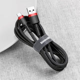 Baseus Kabel Cafule Cable USB-A/USB-C 3m Rød Svart