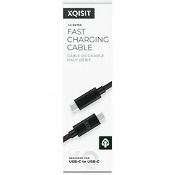Xqisit Kabel Charge & Sync USB-C/USB-C 1m Svart