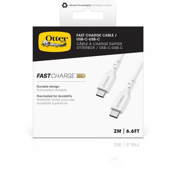 Otterbox Kabel Fast Charge Cable USB-C/USB-C 2m Hvit