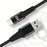 Xqisit Kabel Flettet USB-A/USB-C 2m Svart