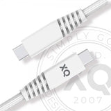 Xqisit Kabel Flettet USB-C/USB-C 2m Hvit