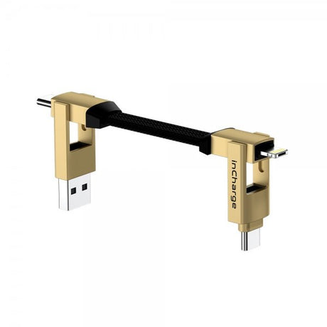 Rolling Square Kabel inCharge 6 Keyring Saturn Gold